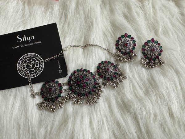 Chakra oxidised Chocker Set