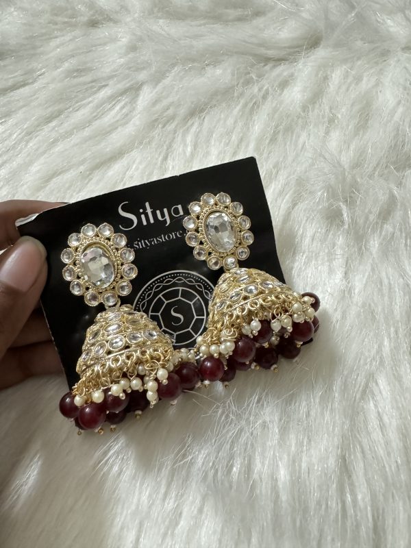 Brown meenakari jhumkas