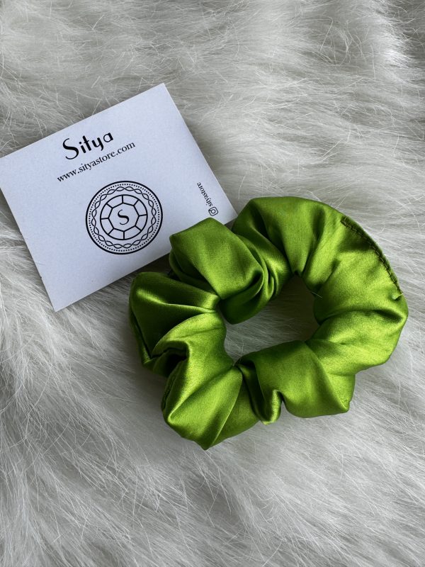 Satin Scrunchie – Parrot Green