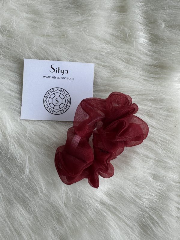 Organza Scrunchie – Maroon
